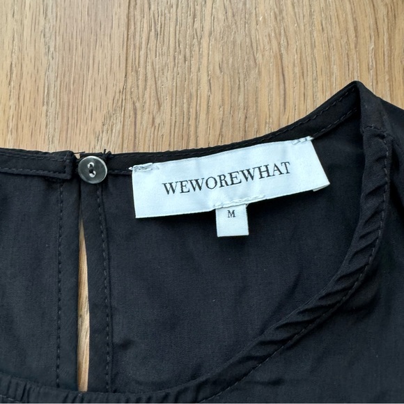 WeWoreWhat Black Crop top with flare sleeves - Picture 6 of 11